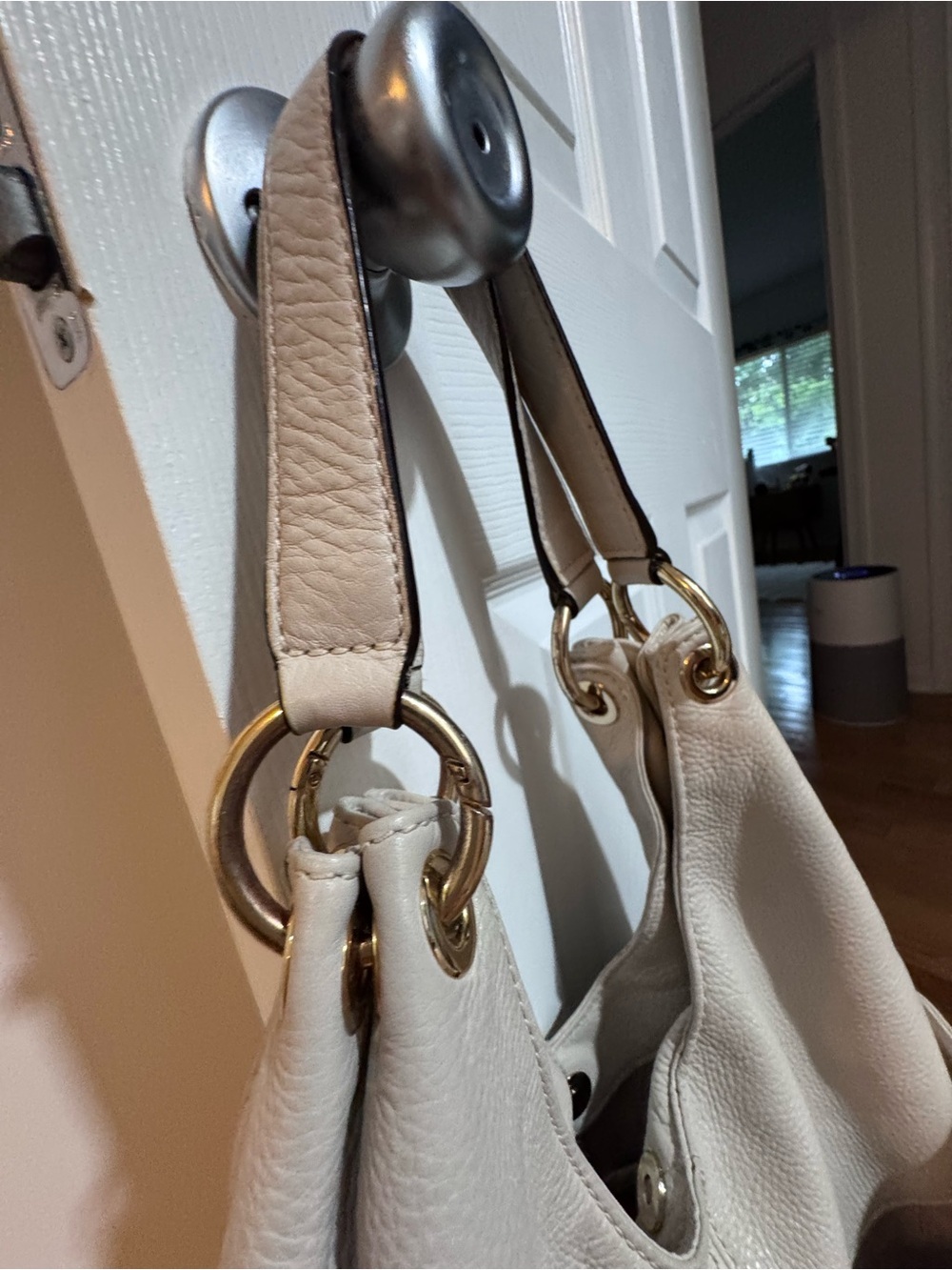 Michael Kors Light Beige Pebbled Leather Shoulder Hobo - Picture 6 of 7